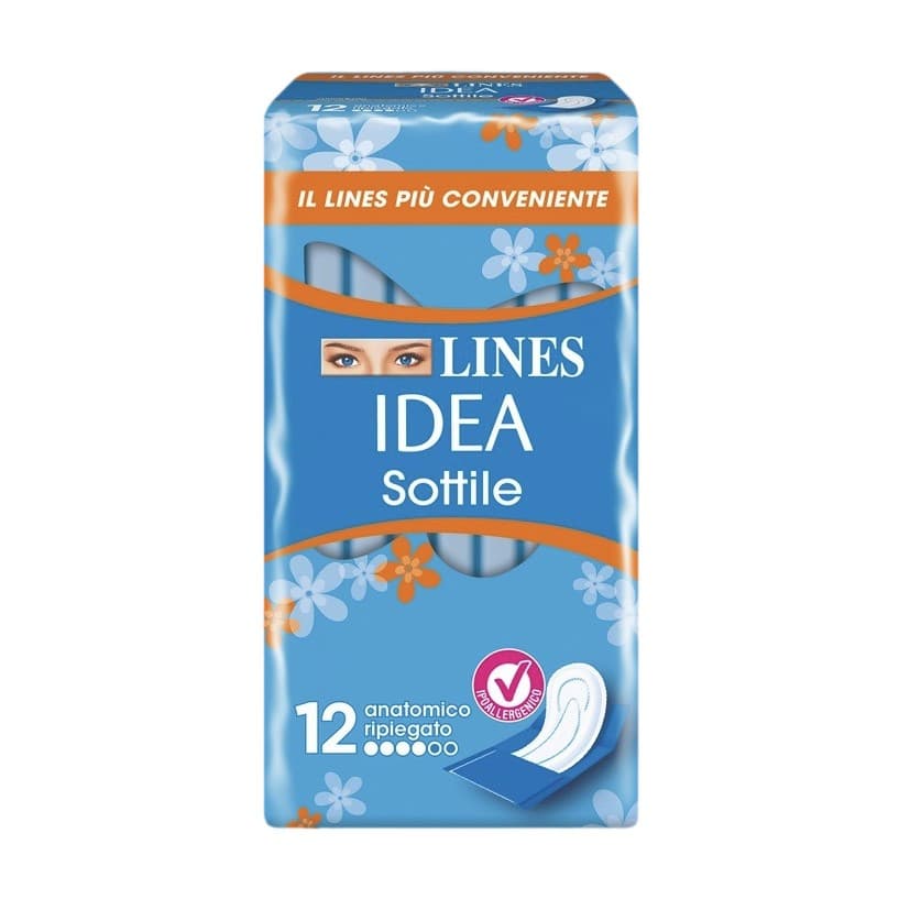 Lines Idea Sottile Assorbente Anatomico Ripiegato 12 Pezzi