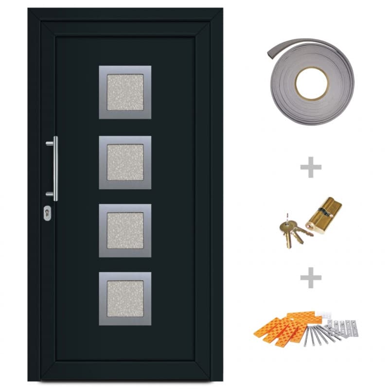 Vidaxl porta di ingresso antracite 108x200 cm Edilizia Brico giardino animali