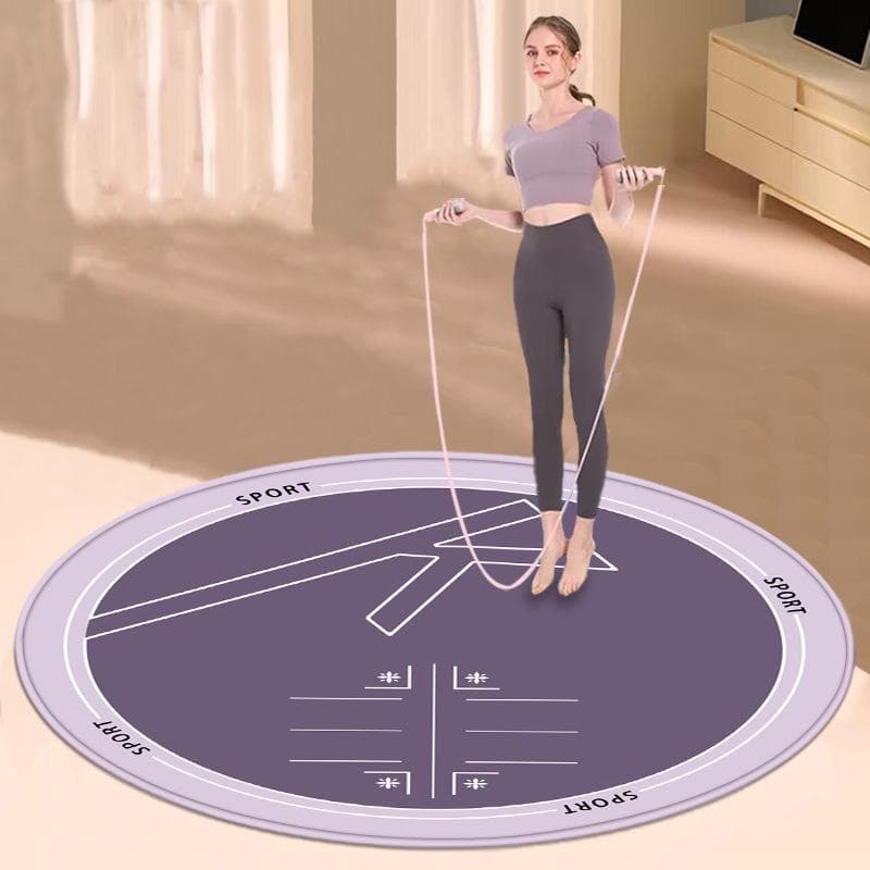 Tappetino Rotondo Ammortizzante, Antiscivolo e Fonoassorbente per Salto con la Corda, Yoga e Fitness