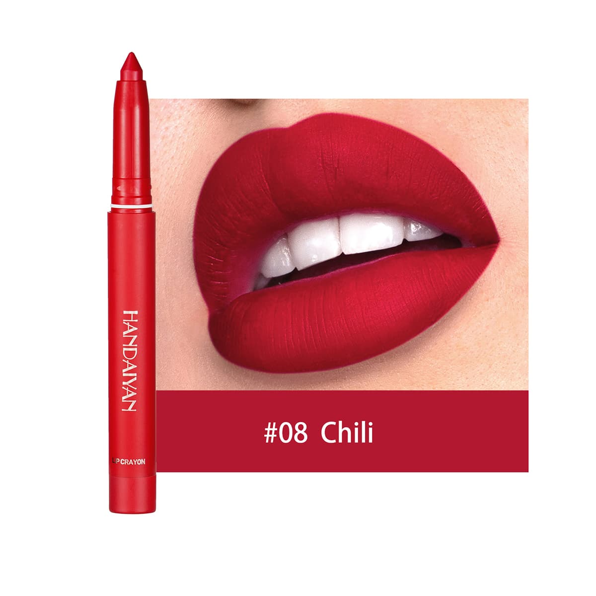 Matita labbra opaca, Matita labbra & rossetto a doppio uso, Tinta labbra, Resistente allo sfregamento, Lunga durata, 1g, Adatto allo stile di moda