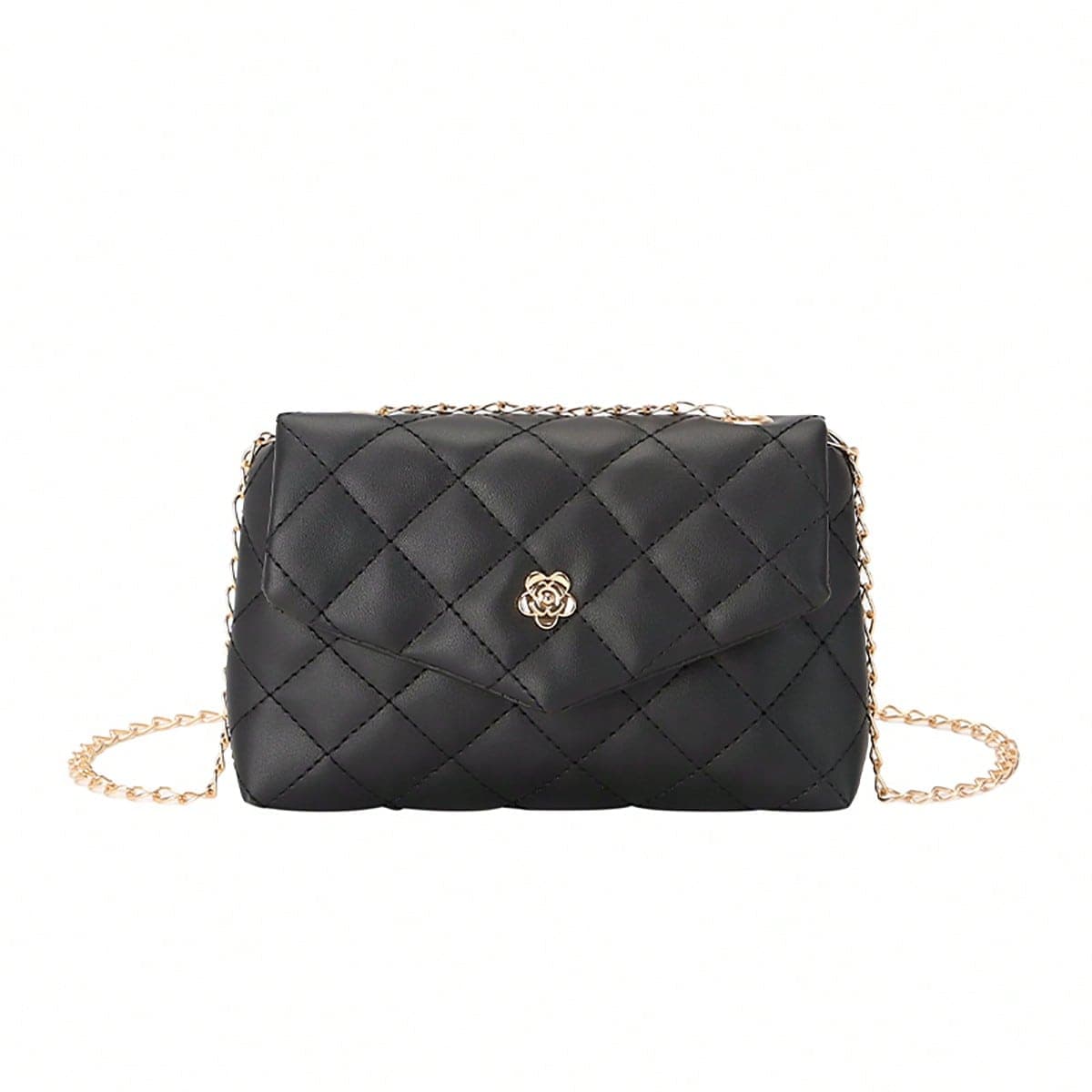 1 pezzo Borsa a tracolla donna moda casual capitonné con patta e catena, piccola borsa a spalla, adatta per uso quotidiano e vacanze, idea regalo