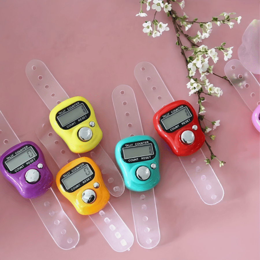 3 pezzi Contatore digitale a 5 cifre per le dita, contatore digitale da golf portatile e azzerabile, contatore, disponibile in più colori, adatto per