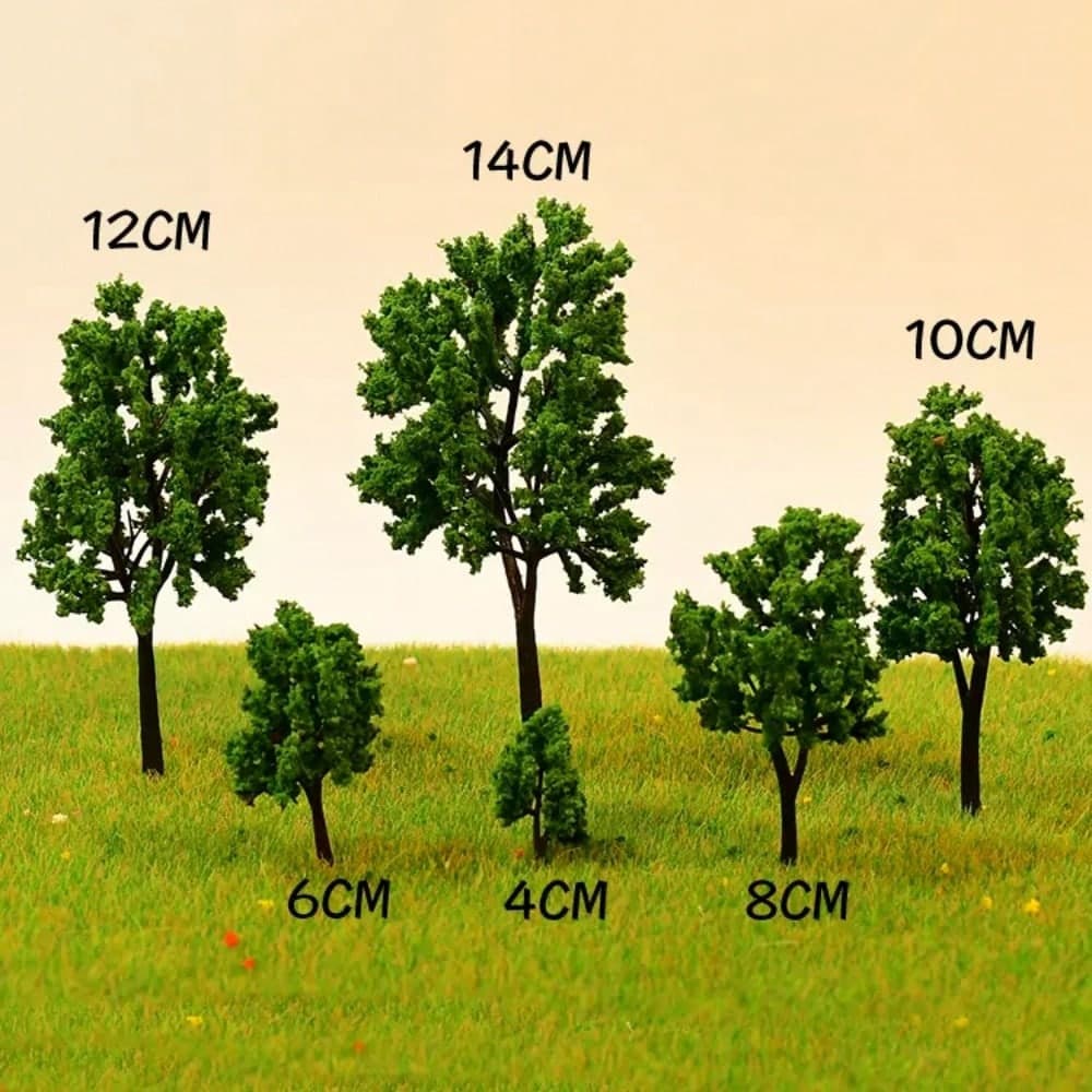 Alberi in plastica da 4-12 cm per paesaggio ferroviario in scala HO e N, per decorare modellini di edifici, ferrovie, giocattoli, miniature, kit di