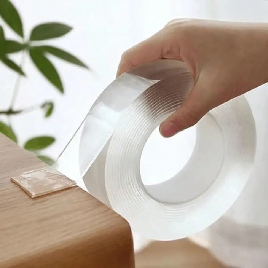 1 pezzo Nastro adesivo nano a doppia faccia, nastro adesivo multiuso forte, lavabile e riutilizzabile, trasparente e durevole, adatto per poster