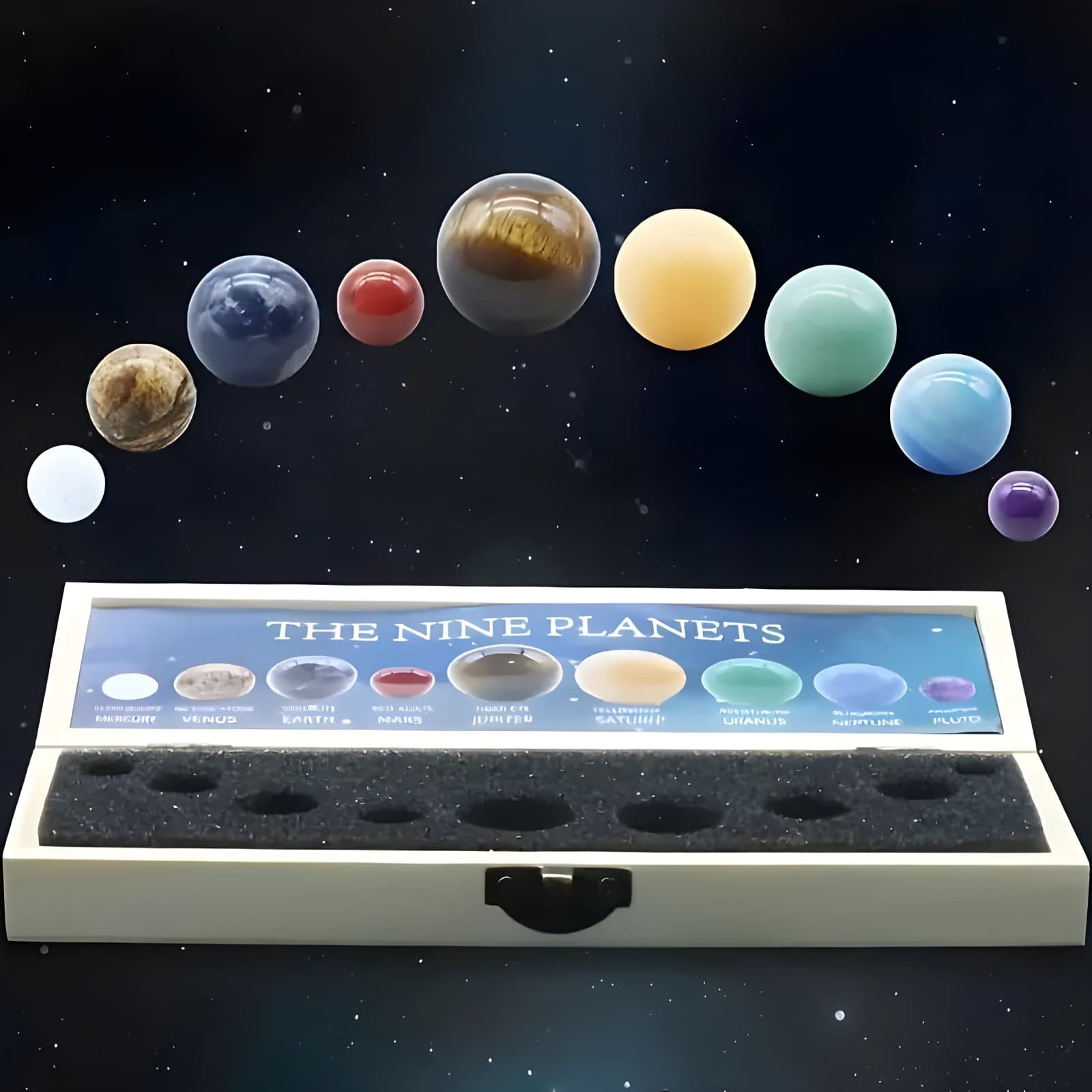 Set di 9 pezzi Sistema planetario di lusso, modello educativo, con decorazione di 9 pianeti per scrivania, confezione regalo da collezione con