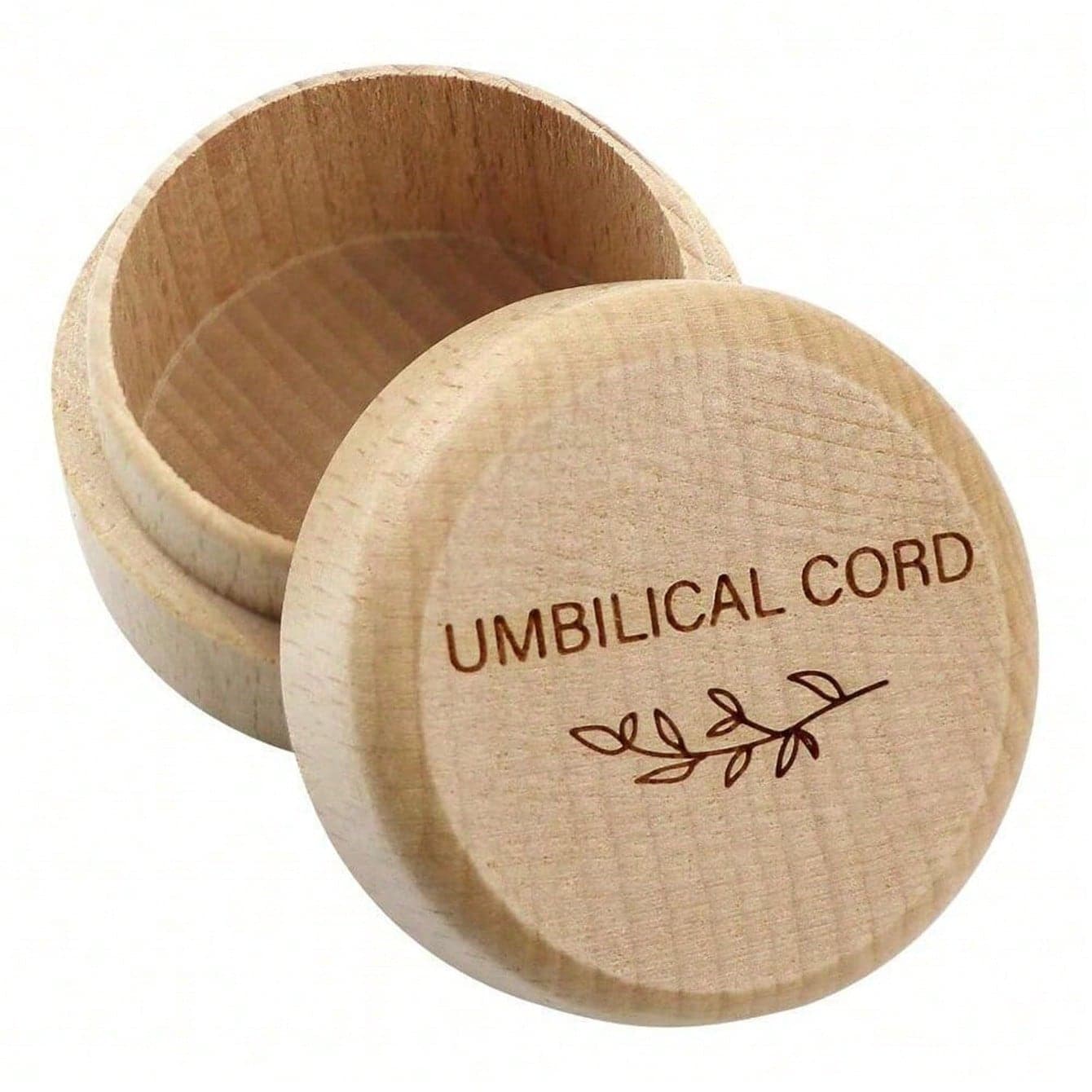 1 pezzo di Scatola di legno per conservare cordone ombelicale/capelli/dente del bebè, scatola commemorativa intagliata da 1,96 pollici, regalo per