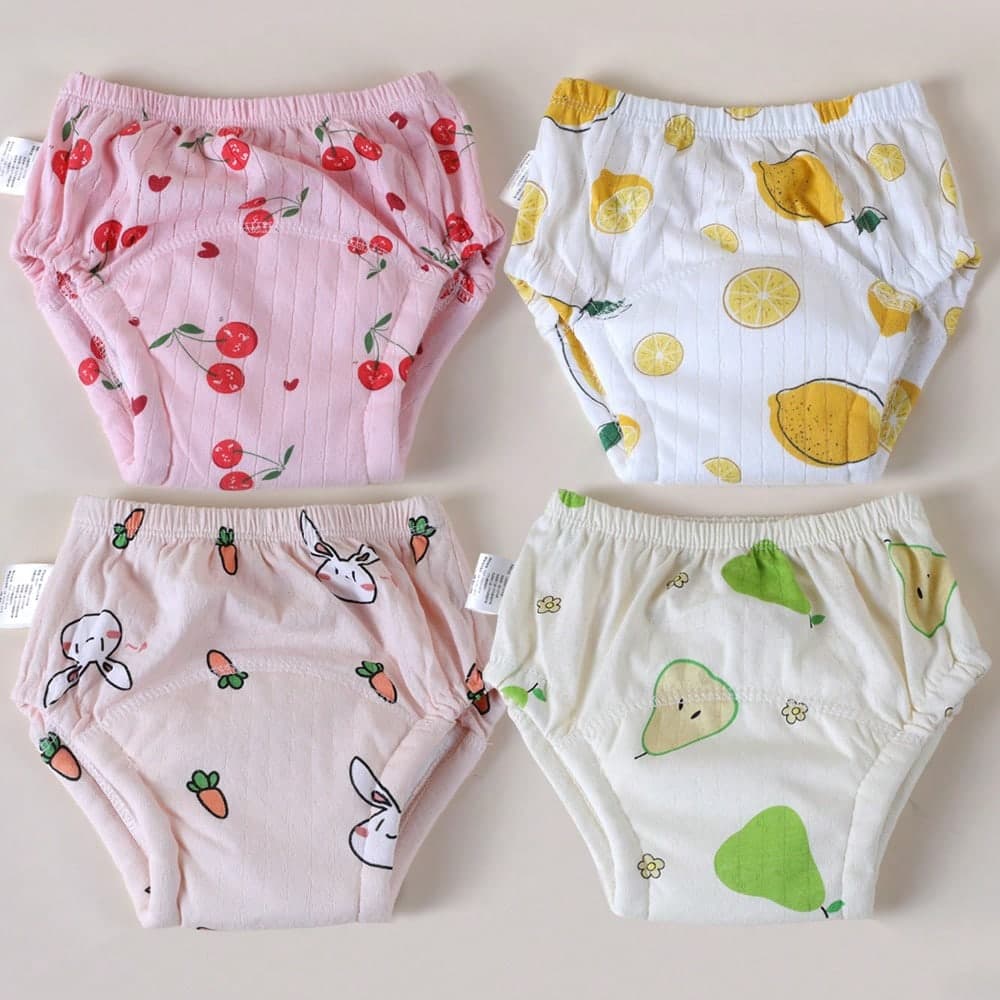 3/5 pezzi Pannolini di addestramento per neonati, pantaloncini leggeri e lavabili per l'estate, pannolini in tessuto per bambini, pannolini