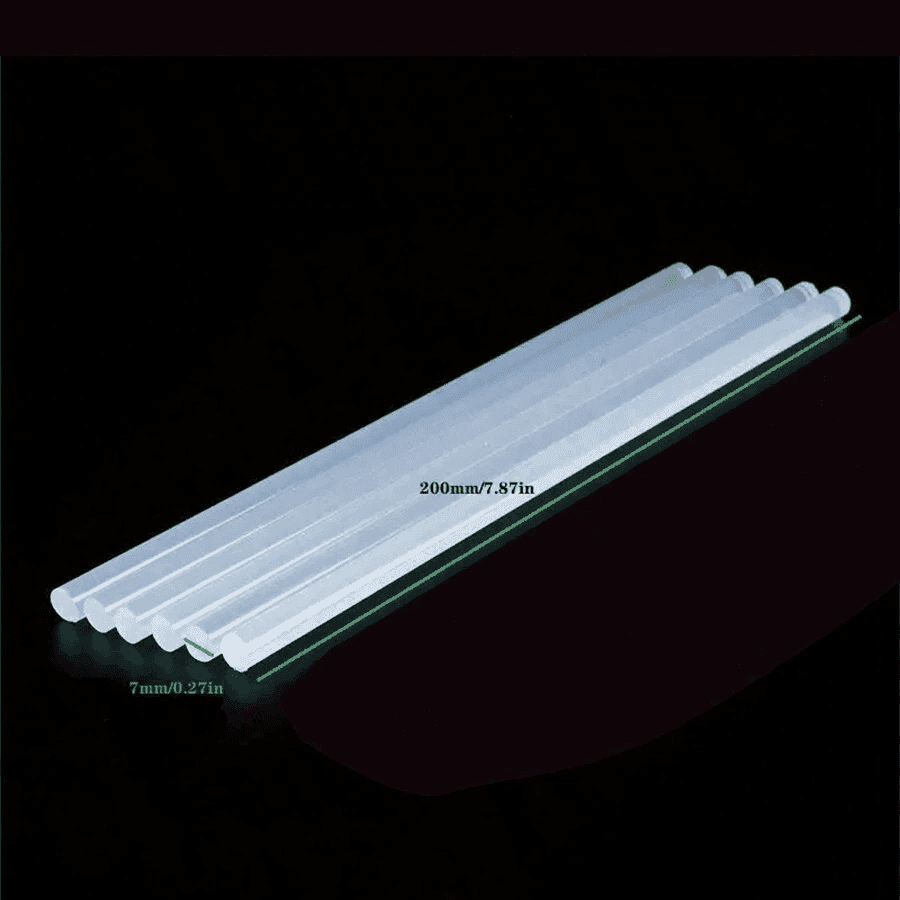 100 pezzi Mini Stick di colla a caldo ultra-trasparenti, 0,27" X 7,87" Adesivo liscio e trasparente, inodore, robusto, adatto per la maggior parte