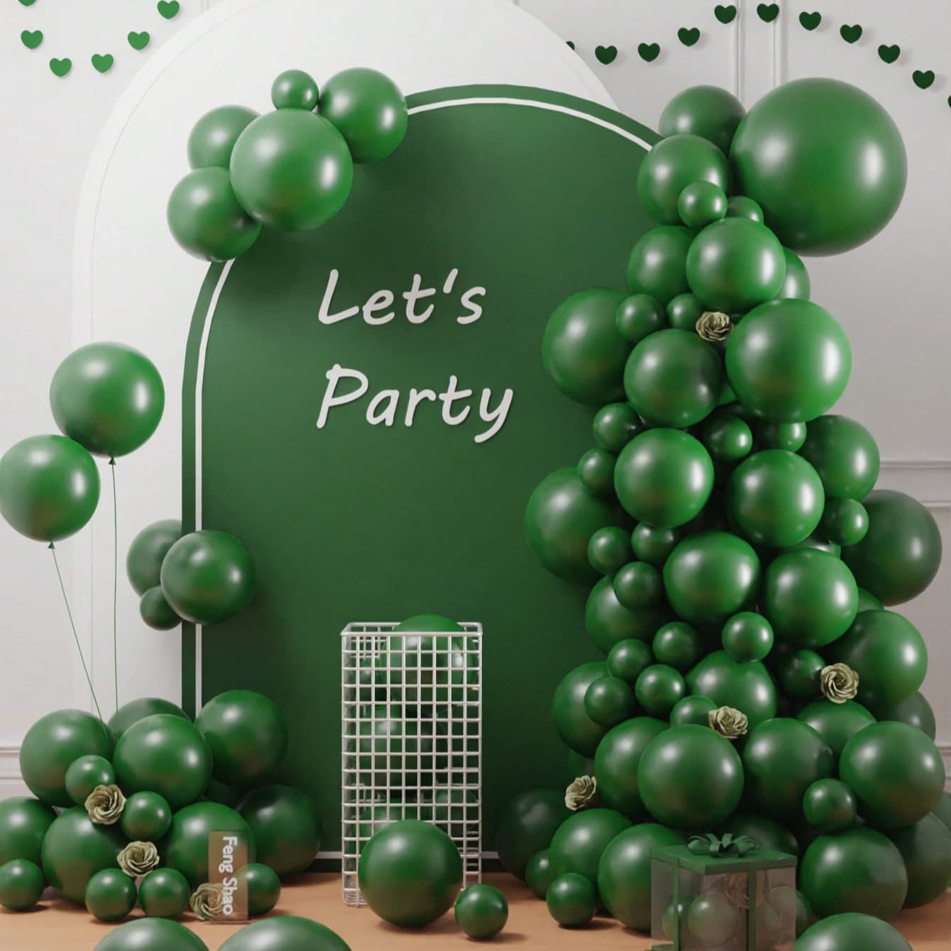 Set di 124/60/10 palloncini in lattice verde smeraldo opaco per arco e ghirlanda, palloncini multi-misura da 5/10/12/18 pollici adatti per Natale,