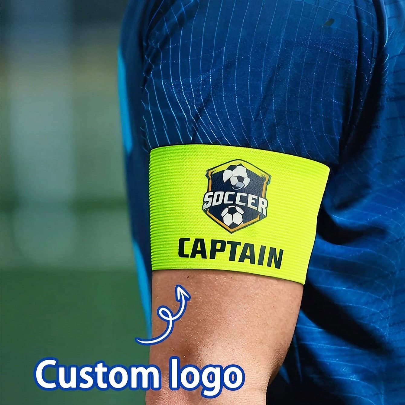 Bracciale da capitano di squadra personalizzato con emblema e nome della squadra | Bracciale elastico da capitano di squadra per adulti | Bracciale da