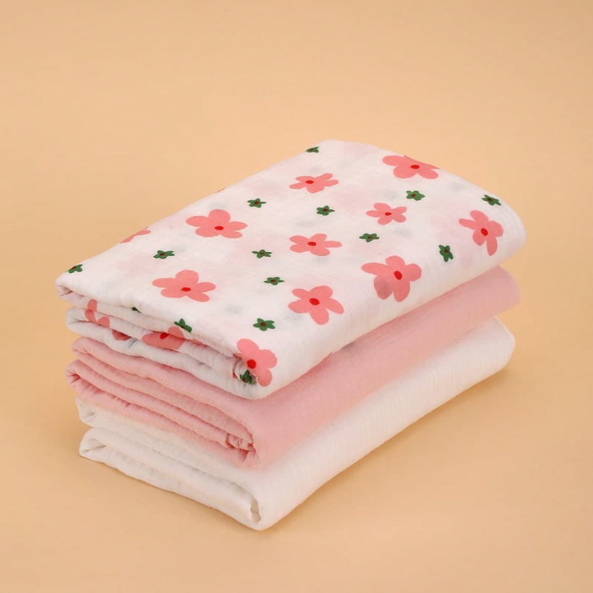 3 pezzi Copertine avvolgenti in mussola multicolore per neonati, coperte per passeggino