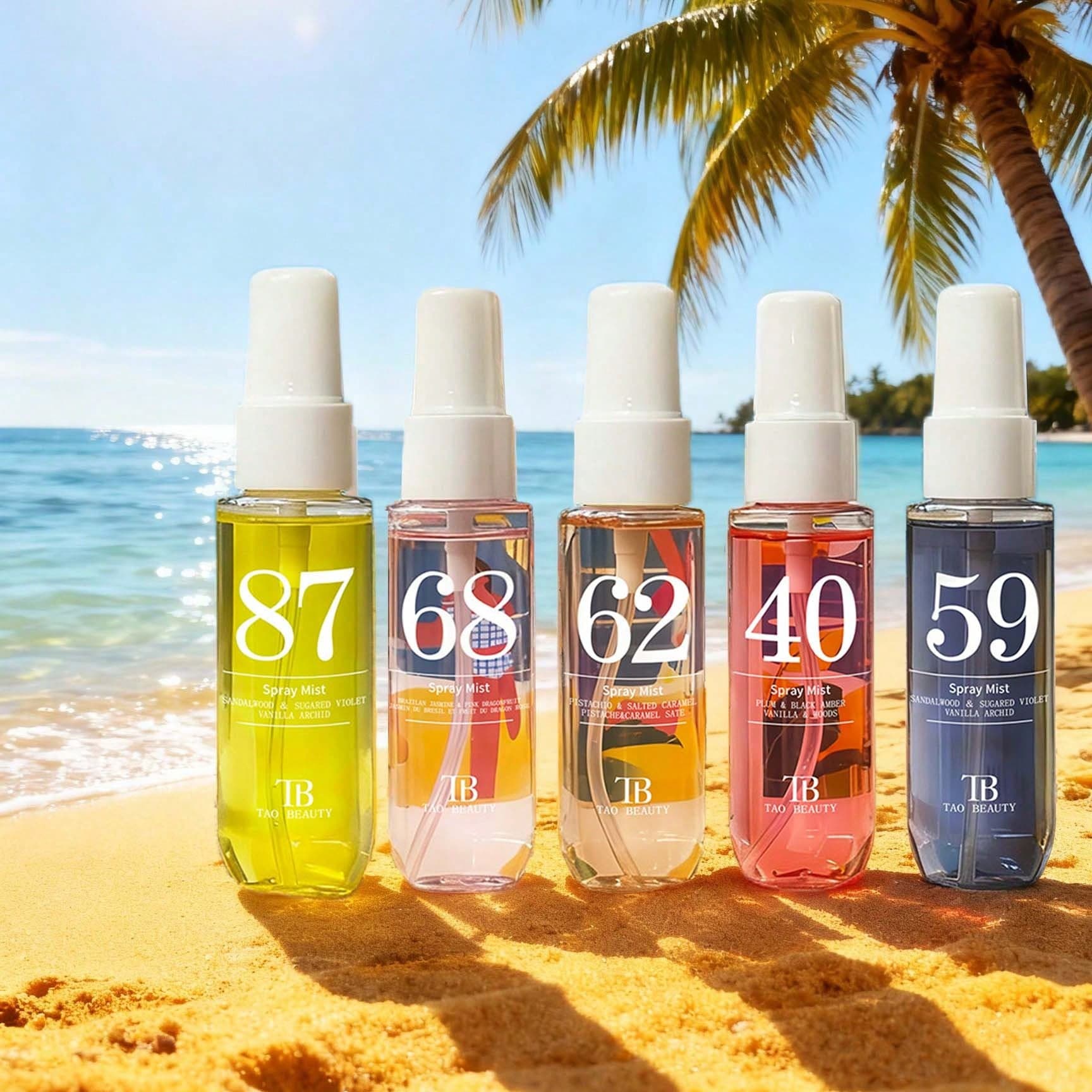 1 set di 5/4/1 Fragranza brasiliana in nebulizzatore, 40ml Nuova serie di ambientatori tropicali, Profumazione floreale ambrata fruttata dal profumo