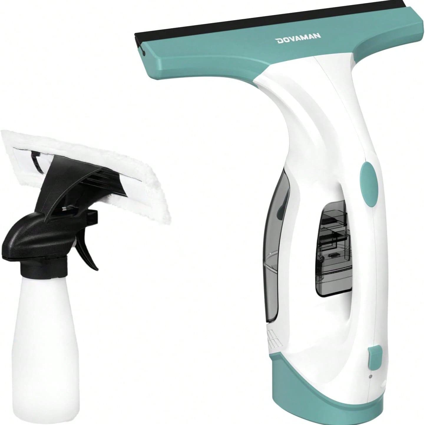 Aspirapolvere per vetri senza fili, autonomia di 30 minuti, ugello di aspirazione da 280 mm, flacone spray con 2 panni in microfibra, serbatoio