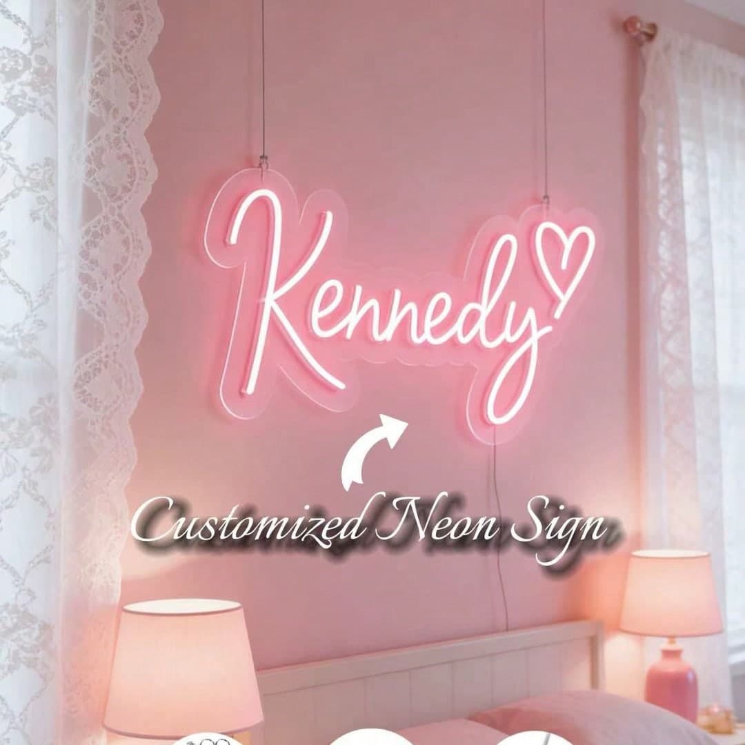 1 pezzo Insegna al neon personalizzata per decorazione, luce LED con nome o frase personalizzata, alimentata tramite USB con funzione dimmerabile –