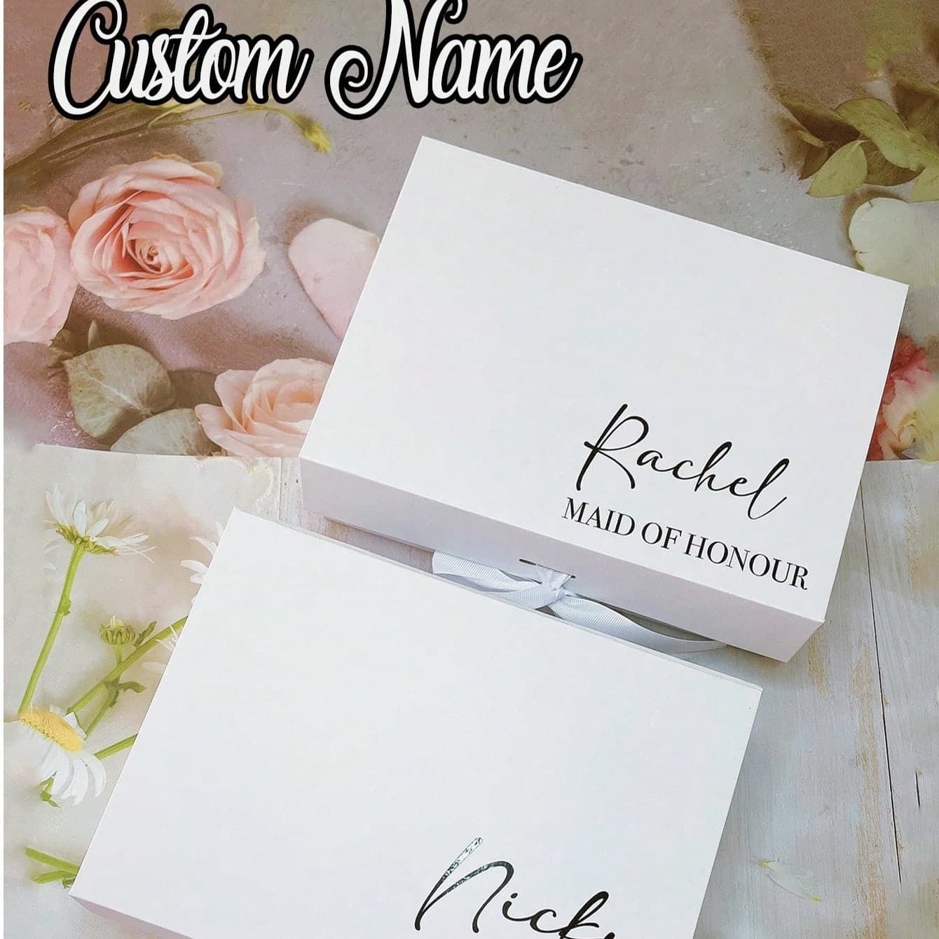 Scatola regalo personalizzata con nastro magnetico, scatola invito proposta damigella d'onore, scatola regalo sposa matrimonio, regalo per lei, idee