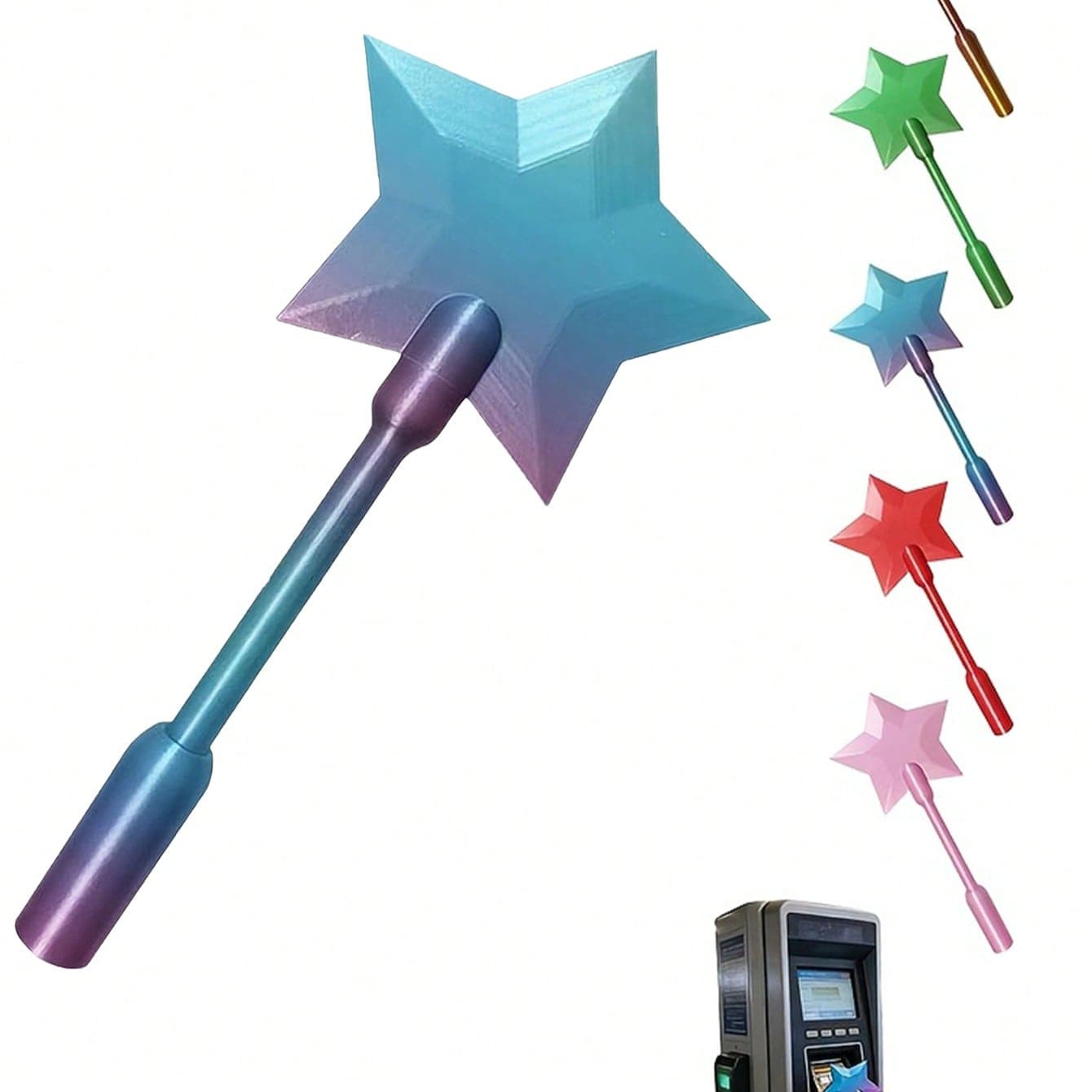 1 pezzo Bacchetta magica per pagamento touch stampata in 3D, Bacchetta magica a luce stellare, Portacarte di pagamento senza contatto a forma di