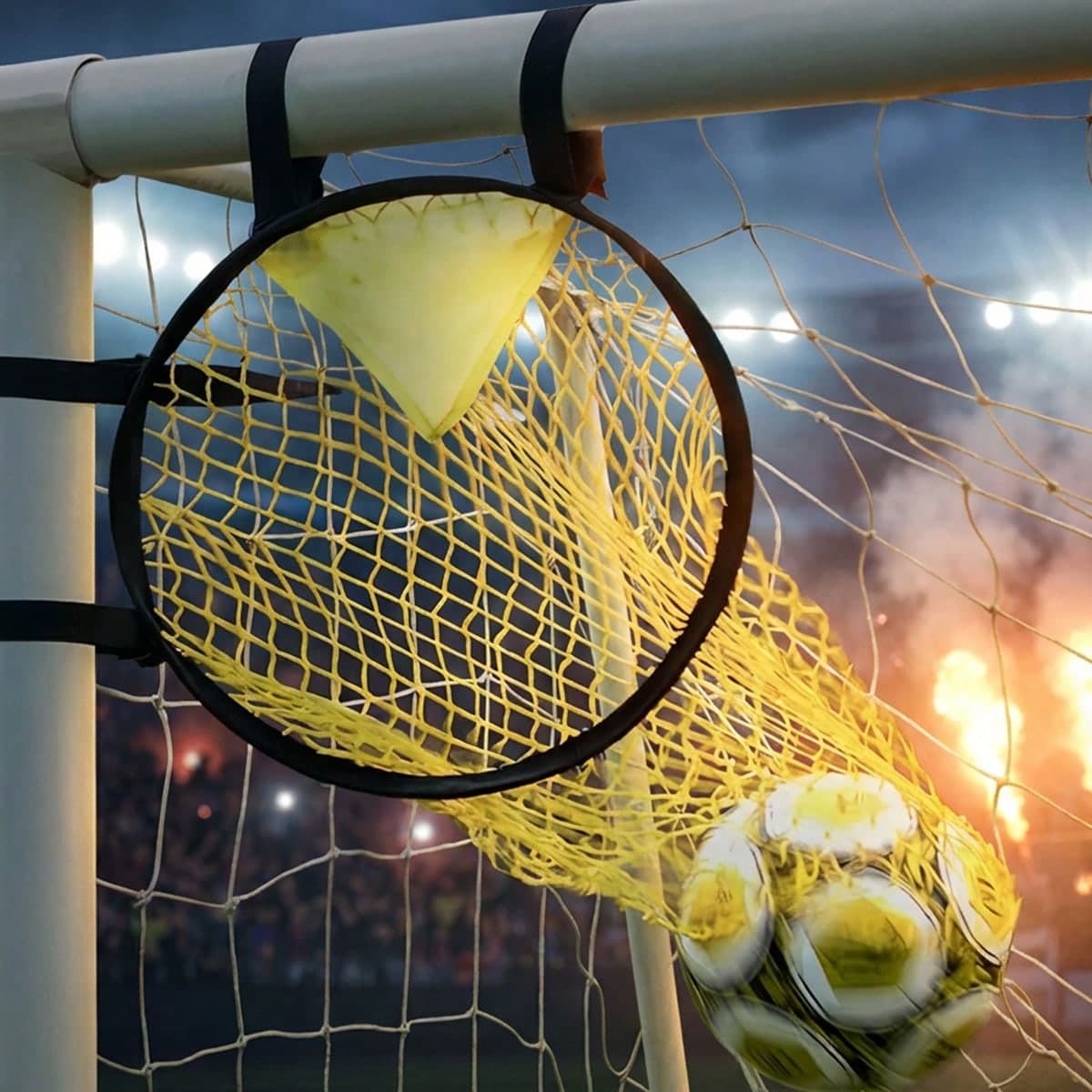 Rete per porta da calcio professionale per tiri liberi, rete bersaglio portatile per pratica di tiri, attrezzatura di allenamento con tasca bersaglio