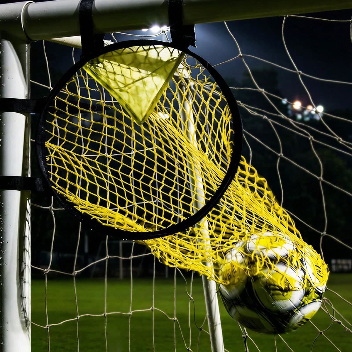 Rete da calcio professionale per tiri liberi, rete bersaglio portatile per allenamento al tiro, attrezzatura per pratica di calcio con tasca