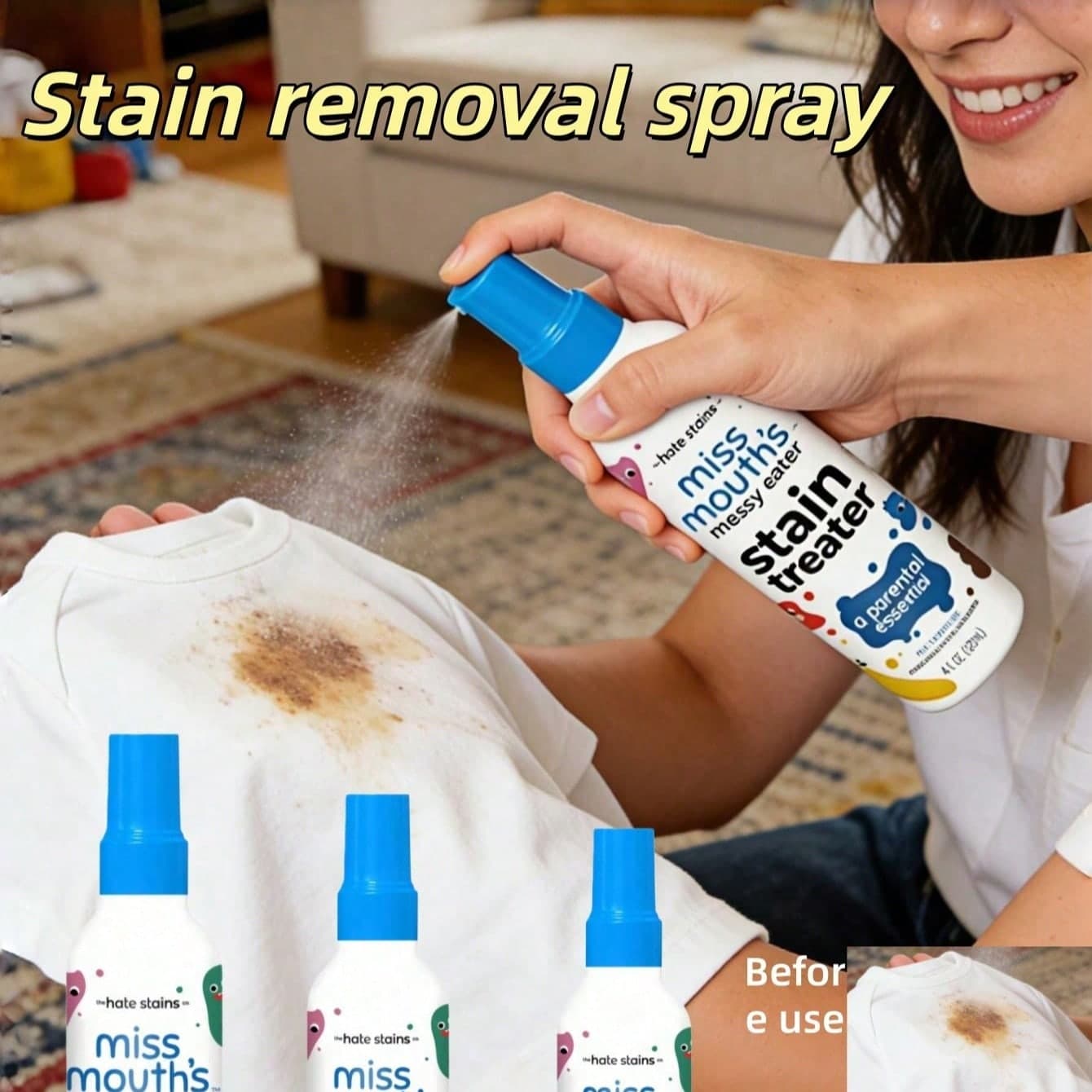 1 Bottiglia, 120ml Spray Smacchiatore per Bucato, Pulisce delicatamente le macchie di grasso sui vestiti, Deodorante, Multiuso, Detergente Sgrassante