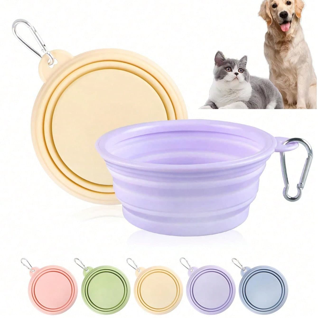 350ml Ciotola pieghevole e portatile per animali domestici, adatta per ciotole per cani, ciotole per gatti, ciotole per cibo per cani, ciotole per