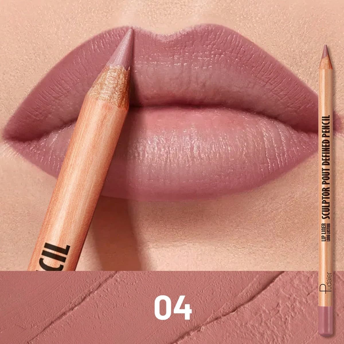 1 pezzo Matita per contorno labbra impermeabile color nude, matita per contorno labbra 3D, dolce regalo di San Valentino