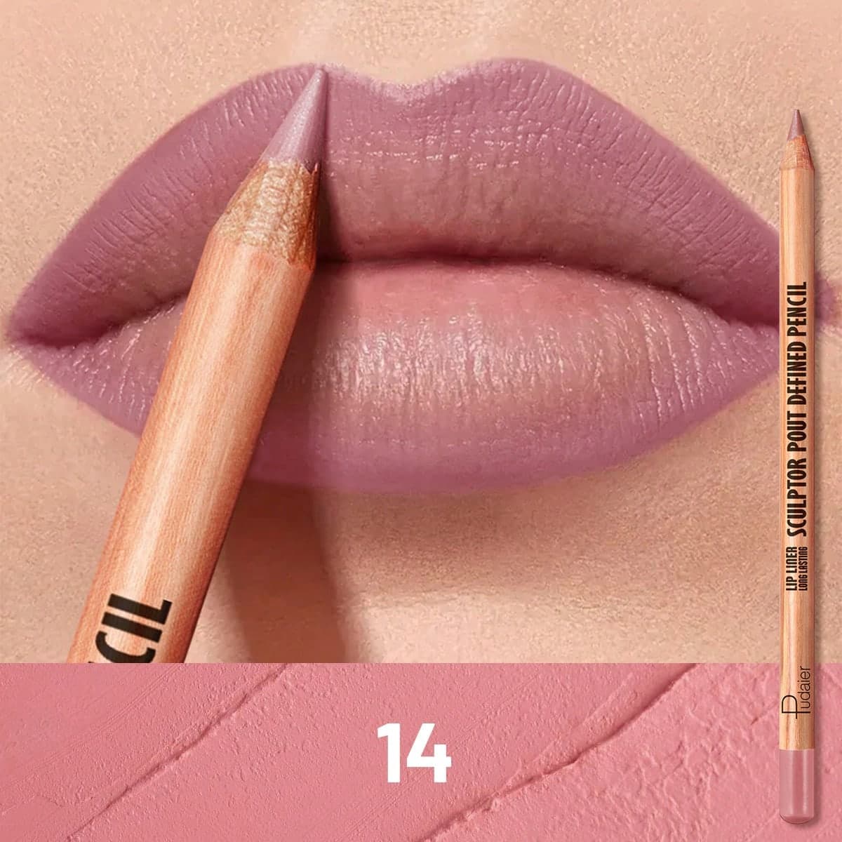 1 pezzo Matita per contorno labbra impermeabile color nude, matita per contorno labbra 3D, dolce regalo di San Valentino