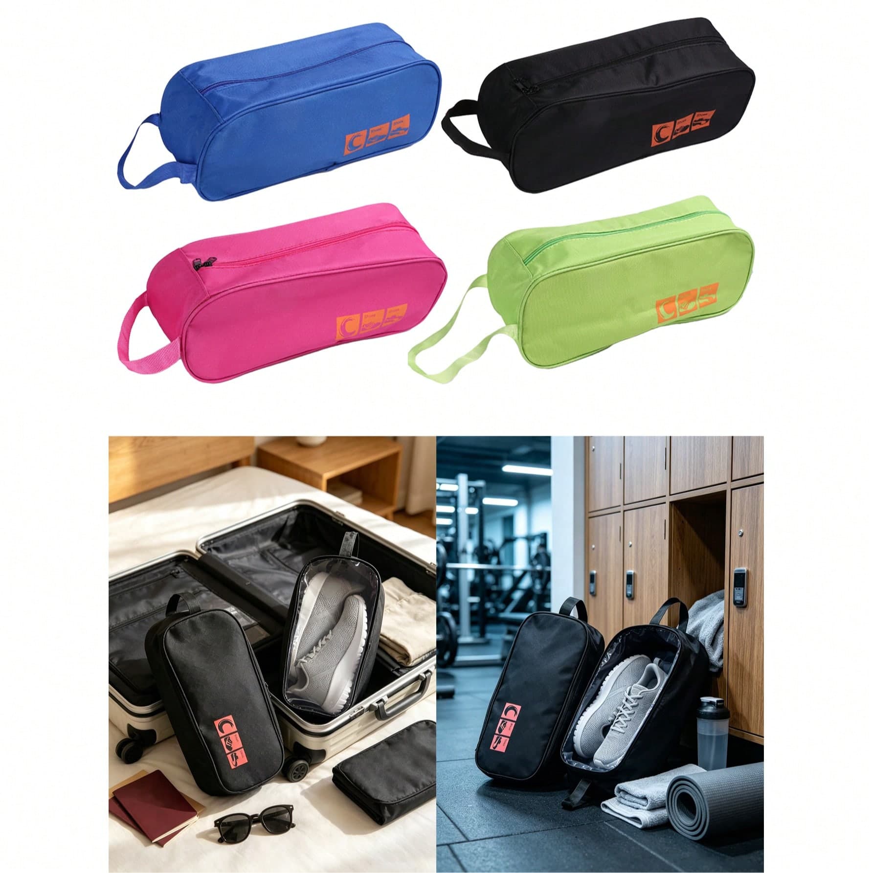 Borsa per scarpe impermeabile e trasparente | Borsa portatile per il trasporto e lo stoccaggio delle scarpe da viaggio | Borsa con cerniera