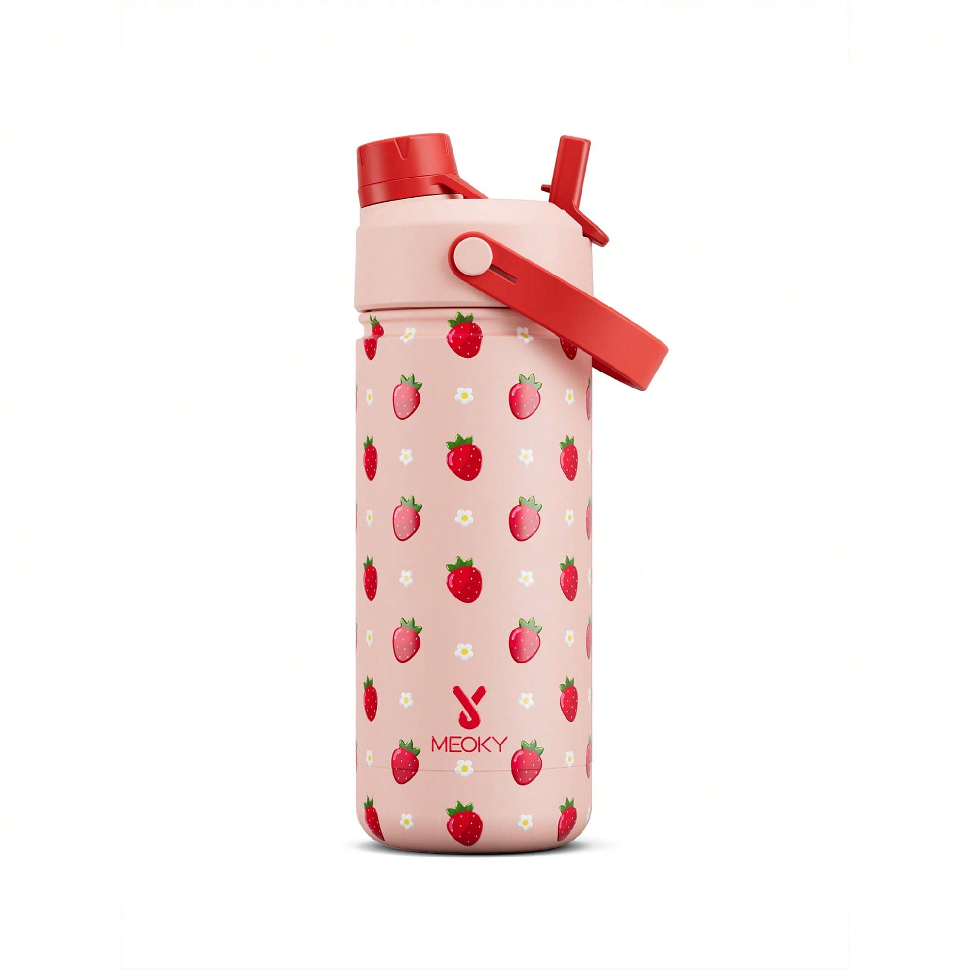 Bottiglia d'acqua isolata da 18oz con coperchio 2-in-1 con cannuccia e beccuccio, ritenzione del freddo per 24 ore, a prova di perdite, in acciaio