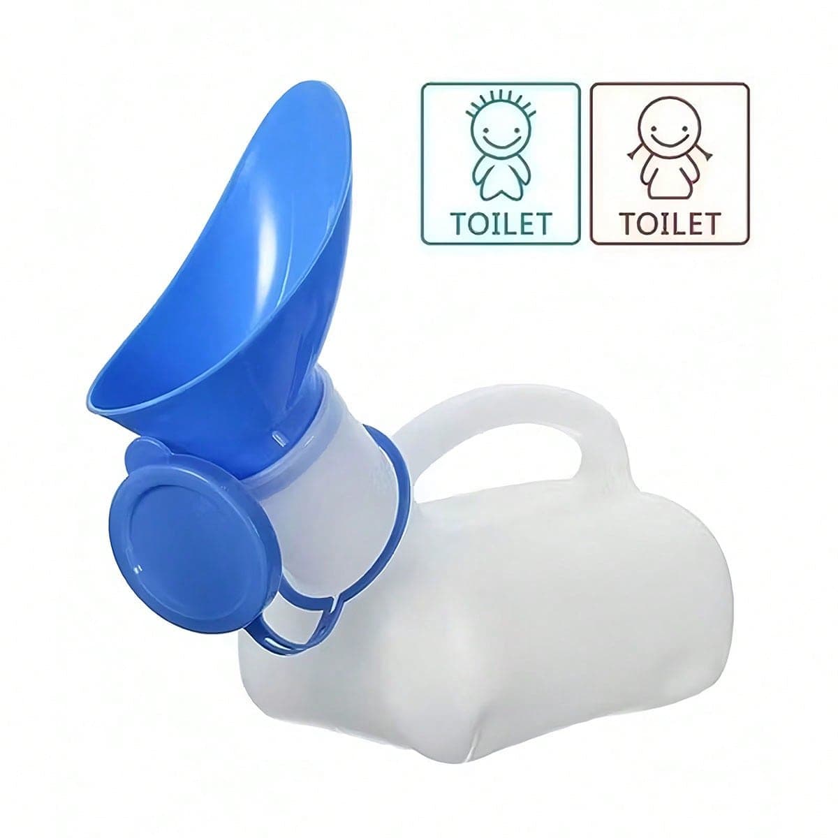Orinatoio portatile unisex con coperchio sigillato e imbuto, bottiglia per urinare da 34 oz, dispositivo per la minzione per ospedali, emergenze,