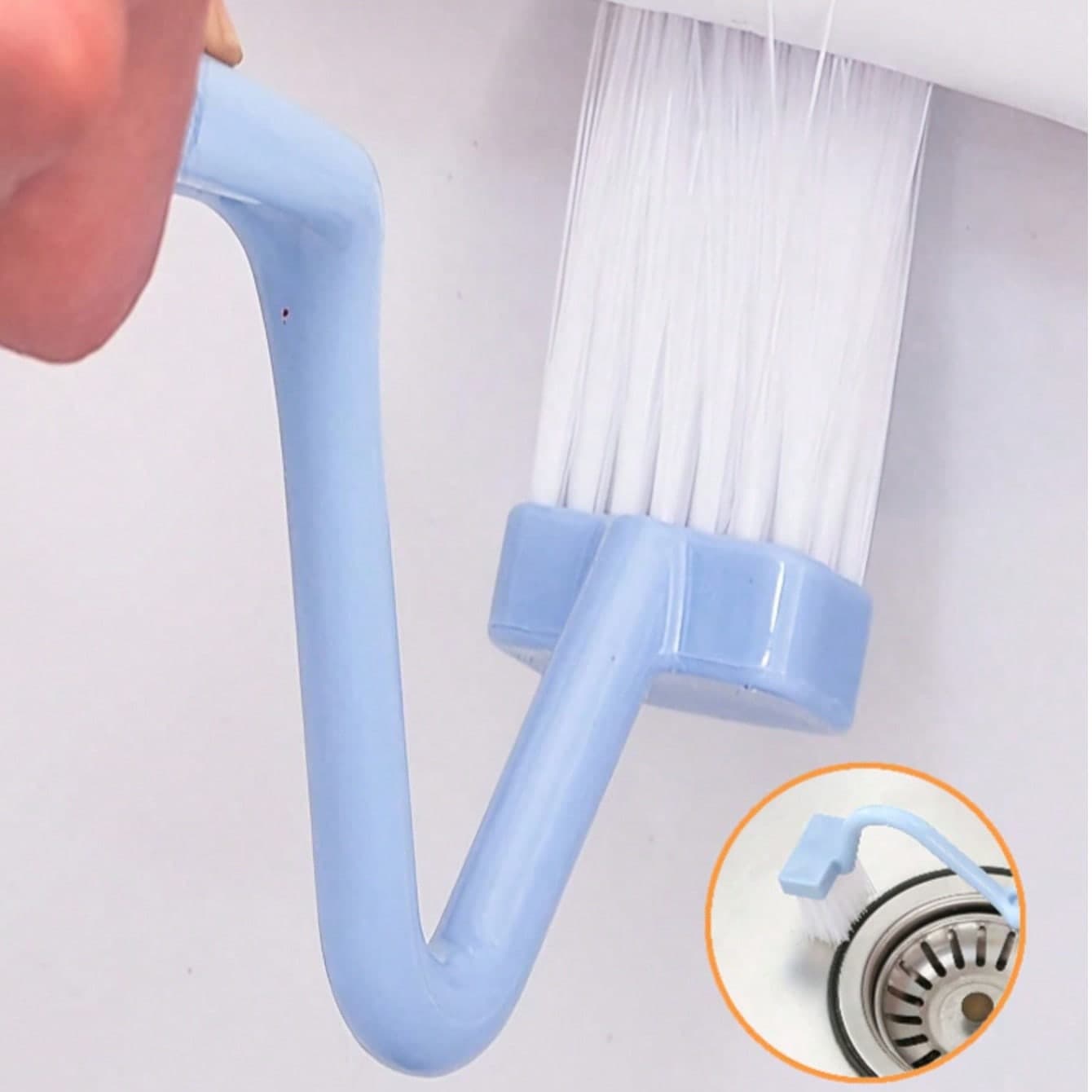 Spazzola per WC a forma di V (disponibile in più colori), compatta e portatile, pulizia potente, montabile a parete. Manico in plastica ABS durevole,