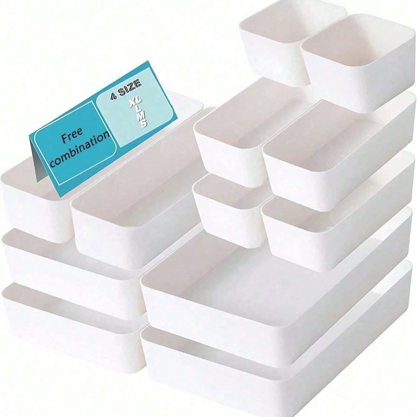 9 pezzi/Set Scatole di stoccaggio integrate per cassetti della camera da letto del bambino, Organizer da tavolo per trucco diviso, Scatole di