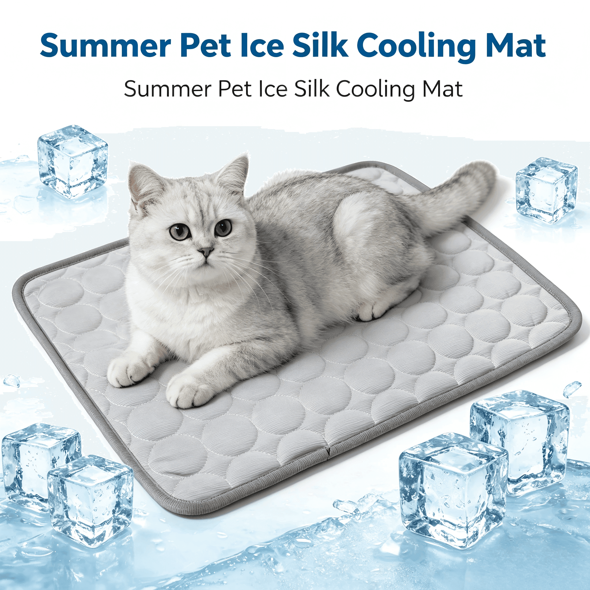 1 pezzo Tappetino refrigerante per animali domestici, tappetino di raffreddamento in seta di ghiaccio per cani/gatti, mantiene freschi i tuoi animali
