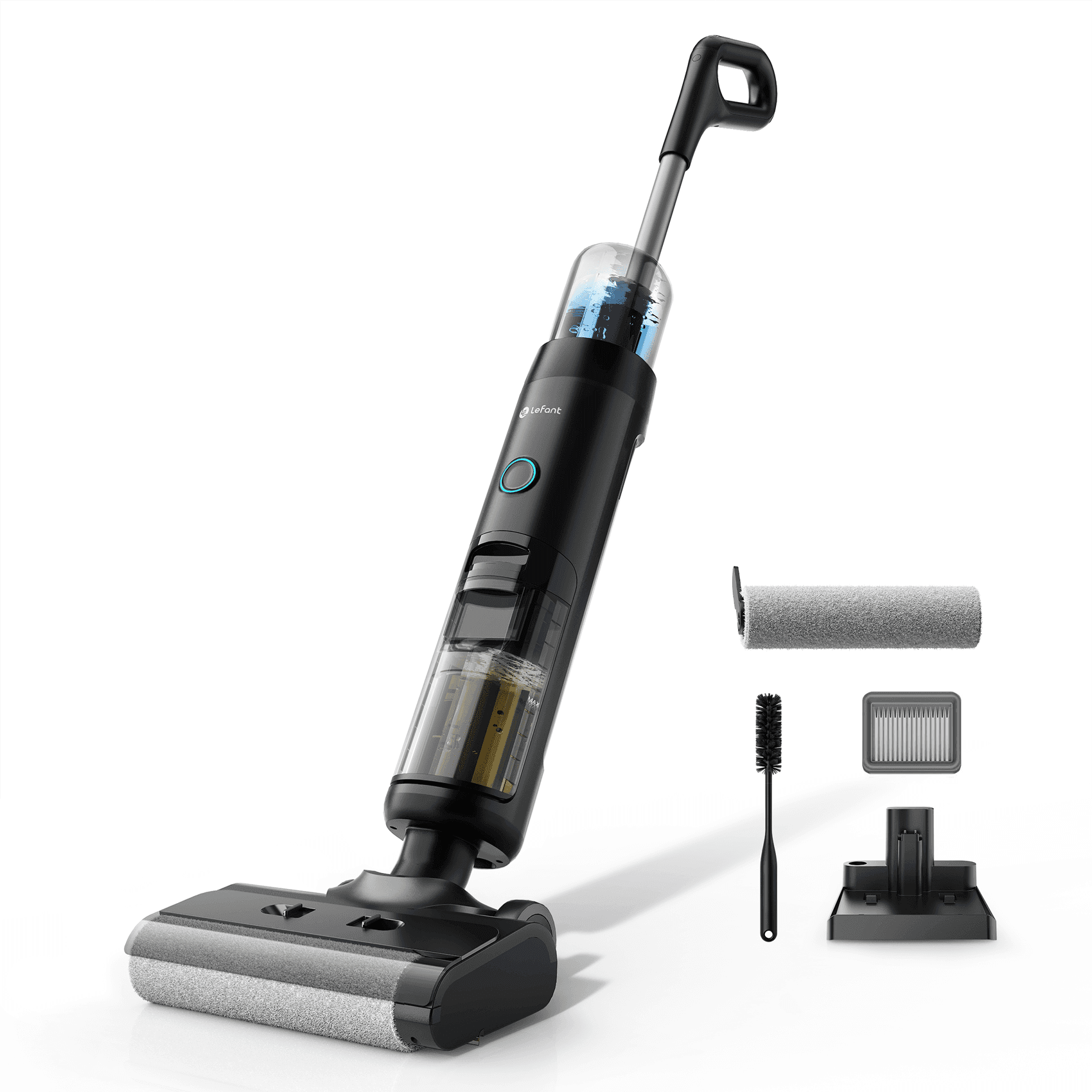 Lefant LS200 Aspirapolvere Lavapavimenti Senza Fili, Aspirazione 20kPa, Rullo Autopulente, Design Autotrainante, Autonomia 30 Min, Per Pavimenti Duri,