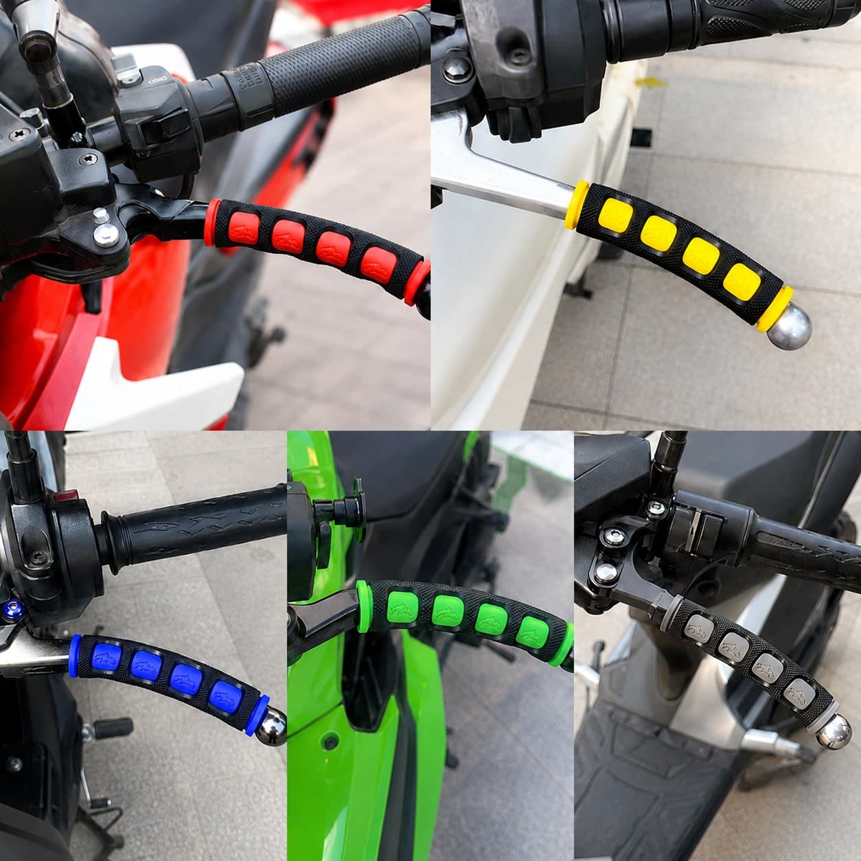 2 pezzi Manopole universali per freno e frizione di motocicletta, coperture per manubrio in silicone antiscivolo, involucri ergonomici in gomma