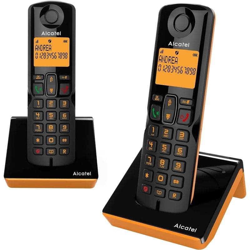 Telefoni cordless Alcatel S280 Ewe Duo DECT Nero/Arancione