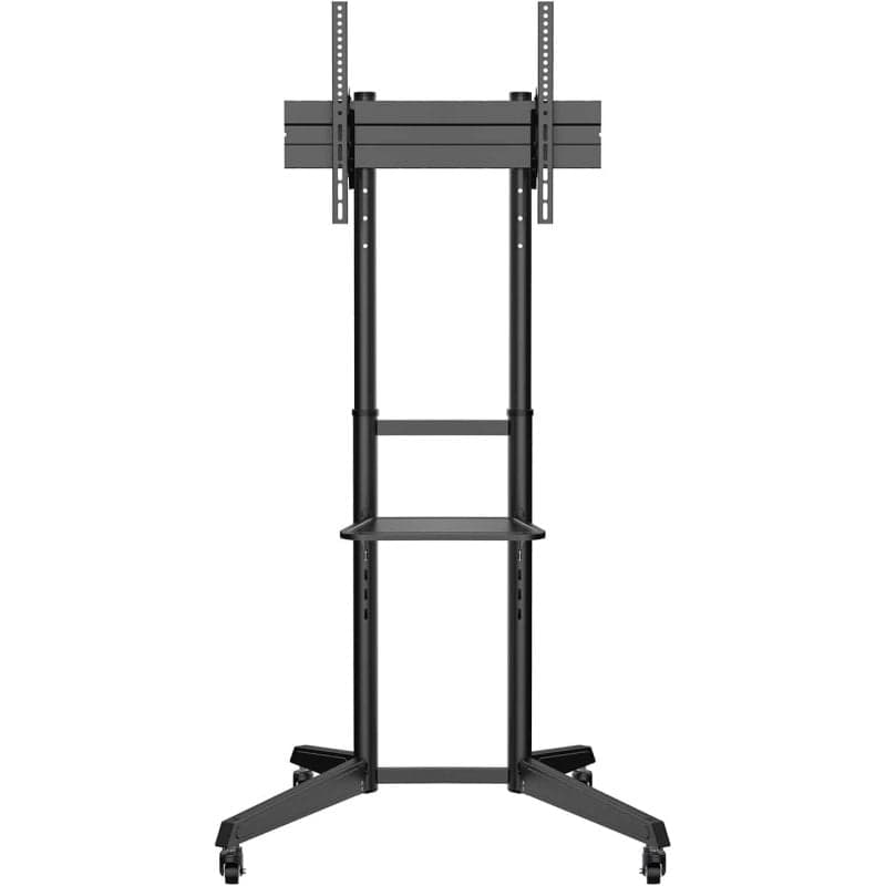 AISENS ECO Supporto da Pavimento con Ruota, Vassoio DVD per Monitor/TV 50Kg da 37-70, Nero