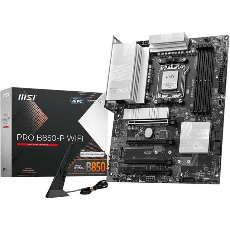 Schede Madri MSI PRO B850-P WIFI AMD B850 AM5 DDR5 ATX WiFi 7 5G LAN M.2 PCIe 5.0 RGB