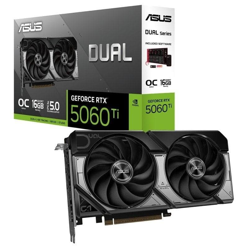 Scheda Grafica ASUS GeForce RTX 5060 Ti DUAL OC 16GB GDDR7 Reflex 2 RTX AI DLSS4
