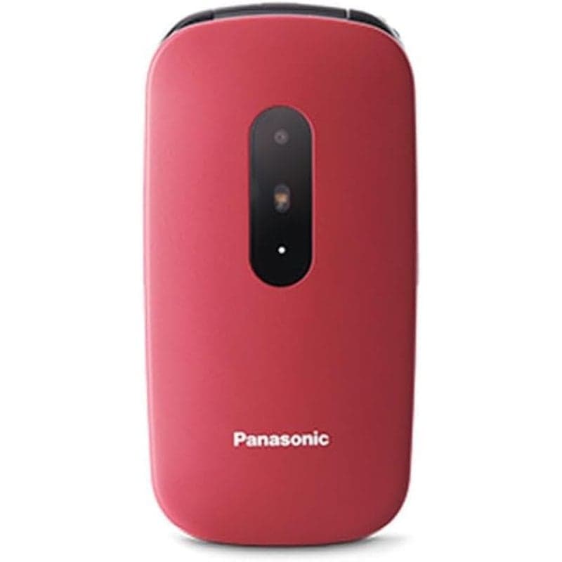 Telefono cellulare a conchiglia Panasonic KX-TU446EXR, tasti grandi, Bluetooth, batteria a lunga durata, rosso