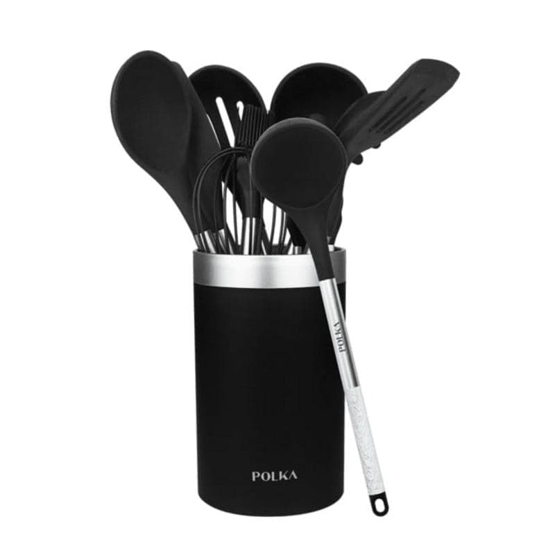 Set utensile da cucina Cecotec 01185 9 pezzi silicone nero soft touch