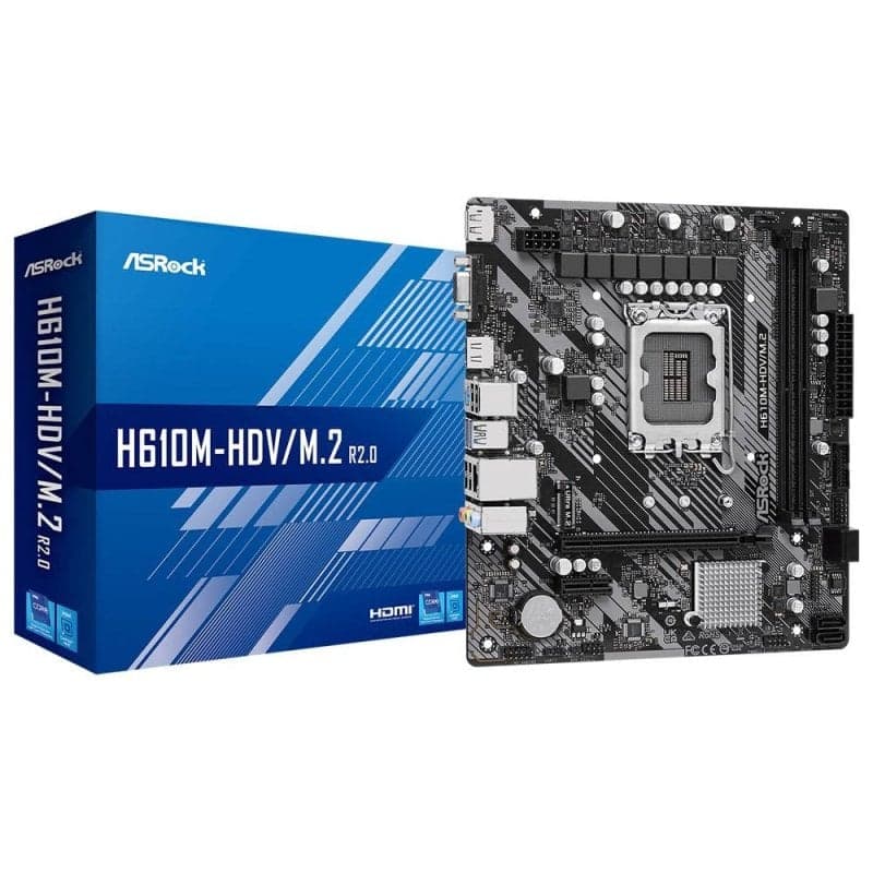 Scheda madre ASRock H610 LGA1700 microATX H610M-HDV M.2 Supporto DDR4 SATA HDMI