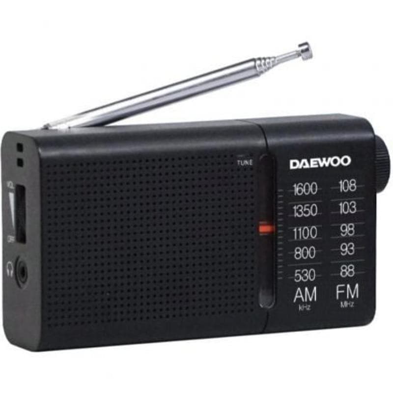 Radio portatile Daewoo DW1119 analogica AM/FM altoparlante jack 3.5mm nera