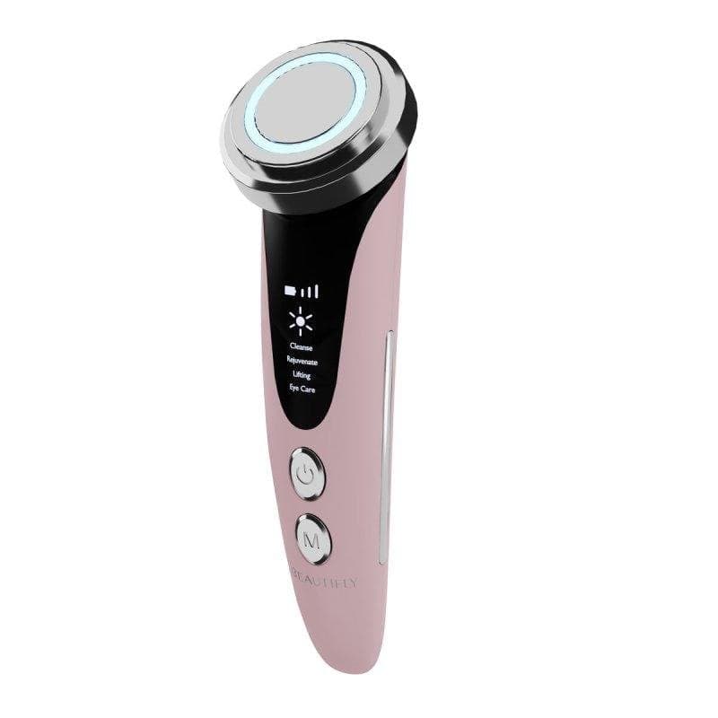 Massaggiatore Facciale Beautifly Glossy Blush Mesoterapia Senza Aghi Rosa Recargabile