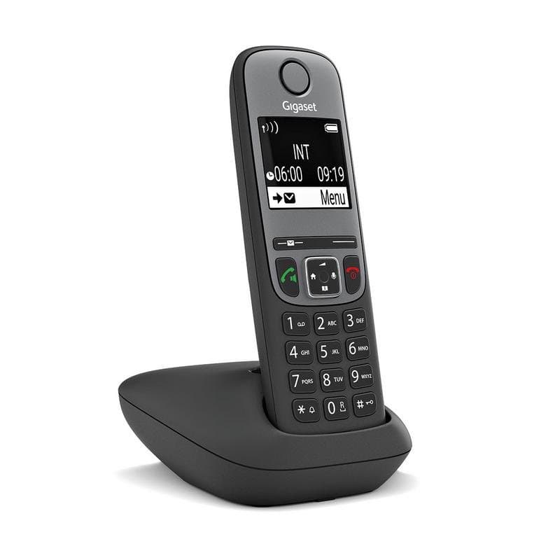 Telefono Gigaset AS690 cordless DECT vivavoce 100 contatti nero grigio