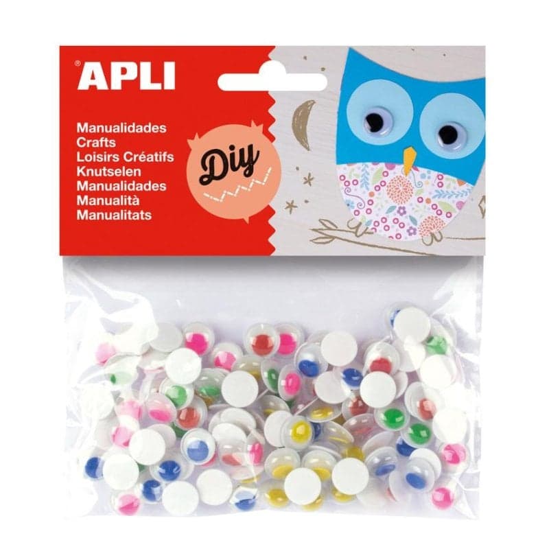 Kit artigianale per bambini APLI Occhi mobili adesivi 100 pezzi