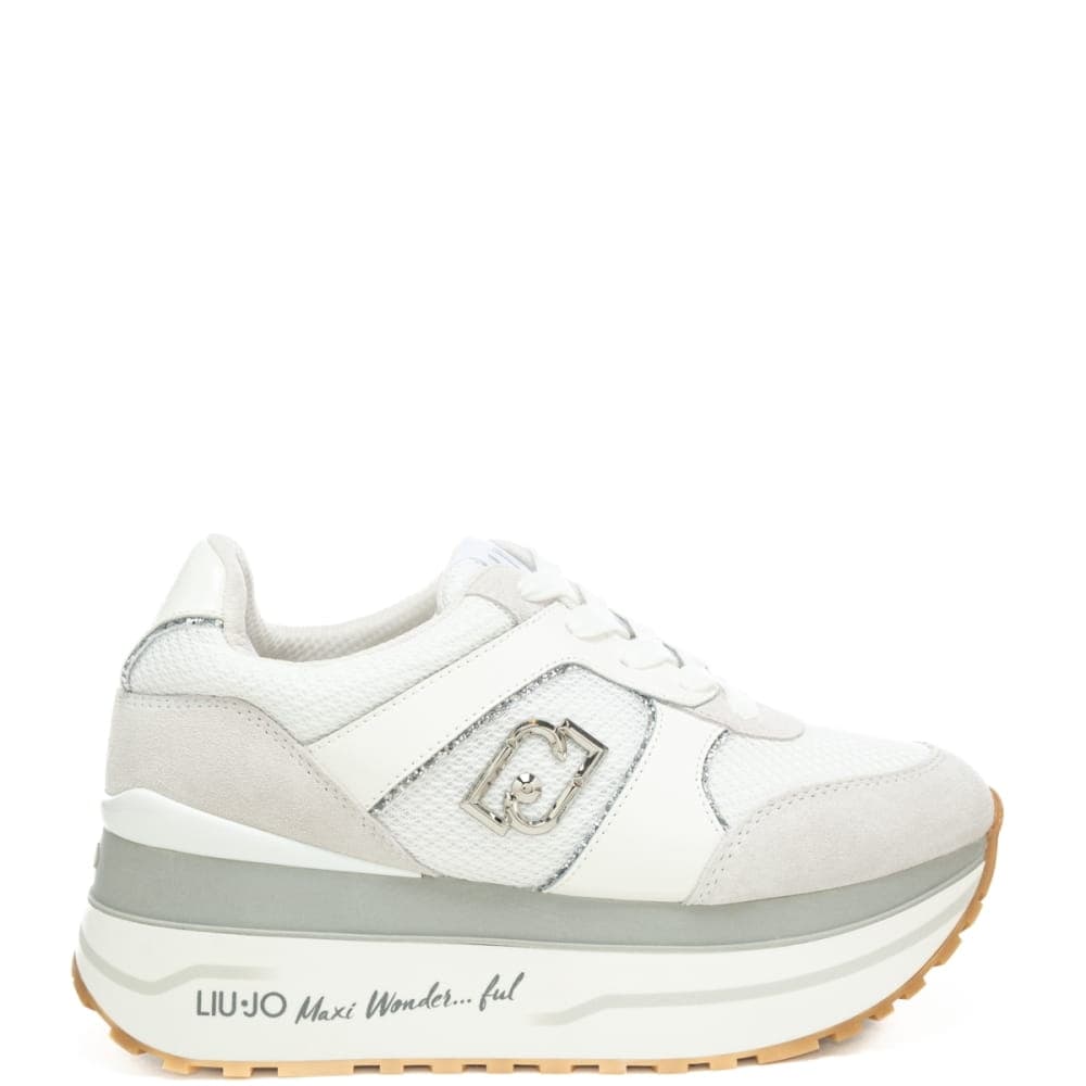 Liu Jo sneakers da donna maxi wonder plus con dettagli argento bianche