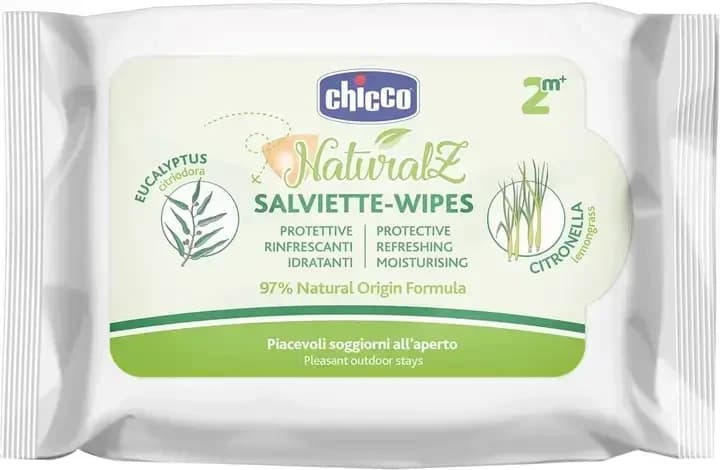 Tovaglioli rinfrescanti con estratto di eucalipto e citronella Naturalz, 20 pezzi, Chicco