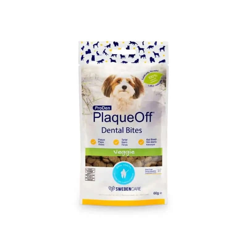 Crocchette Plaqueoff 60 g, snack per cani