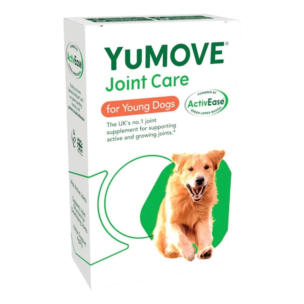 YuMOVE Joint Care for Young Dogs, XS-XL, integratore del sistema articolare per cani giovani e adulti, scatola, 60 compresse