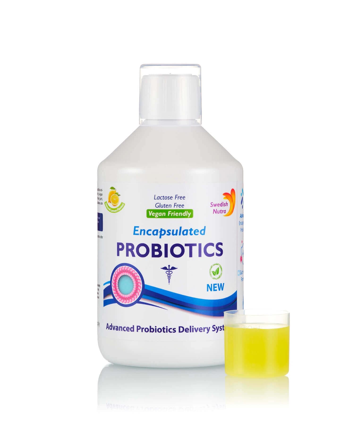 Probiotico Liquido, Bifidobacterium lactis + Vitamina C + L-glutamina, 500 ml, Swedish Nutra